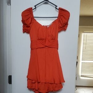 Elegant Redish Orange Women's Romper